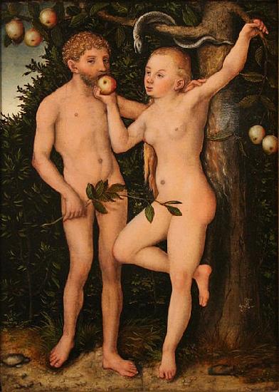 Lucas  Cranach Adam and Eve Sweden oil painting art